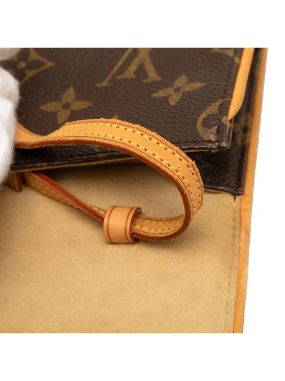 Louis Vuitton Monogram Pochette Twin GM Crossbody Shoulder Bag Brown Leather